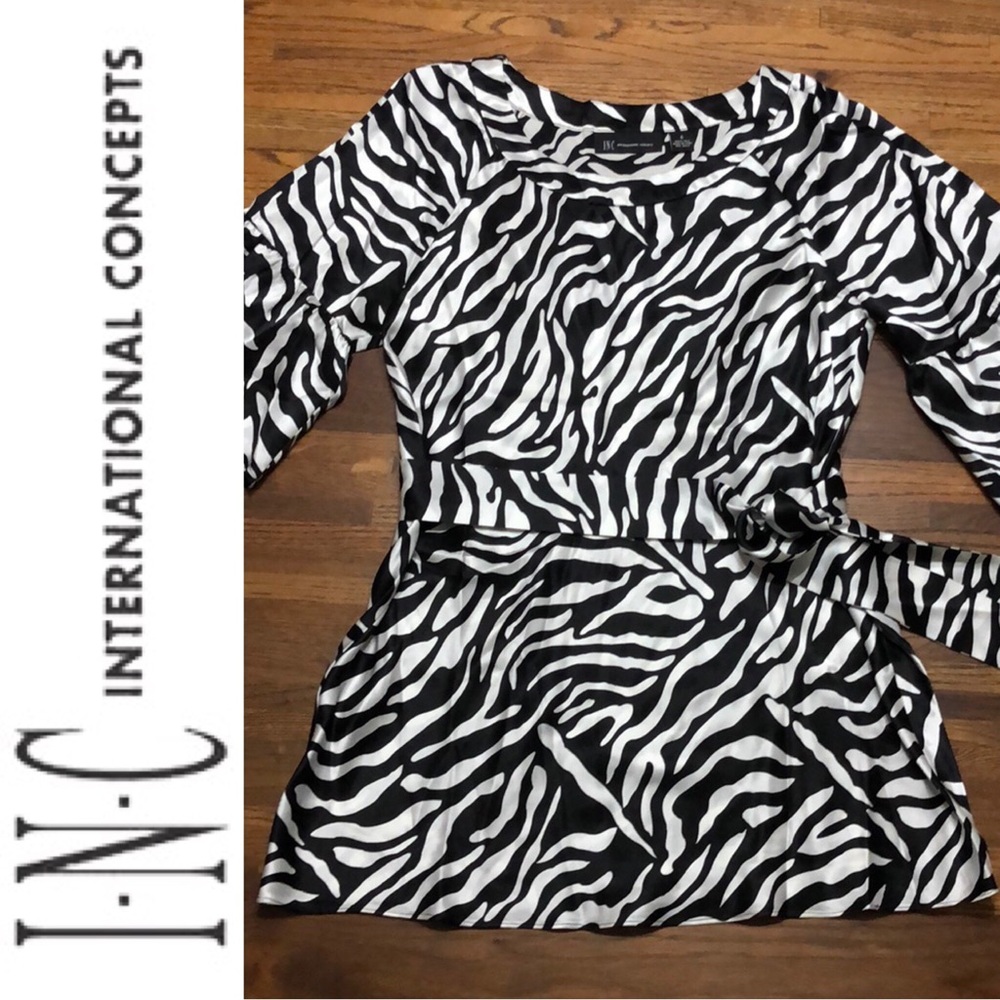 INC Silk Zebra Print Tunic